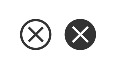 Poster - Close icon vector sign. Cancel symbol web design. Error, denied, avoid or wrong data button.
