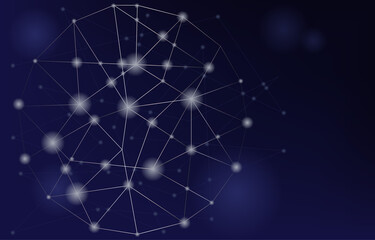 Poster - Circle Globe Digital Network Connection Technology Vector Background