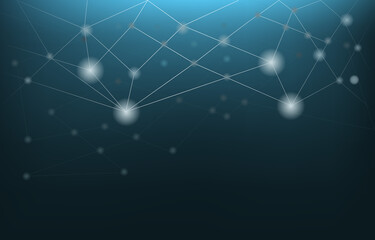Poster - Dark Digital Network Connection Technology Abstract Vector Background