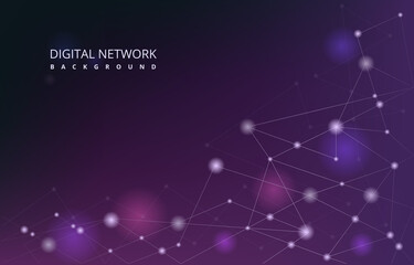 Poster - Digital Network Connection Internet Technology Abstract Vector Background