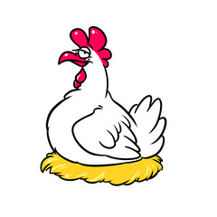 Poster - Chicken mother hen character bird illustration cartoon