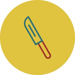 Knife Line Two Color Vector Icon Design