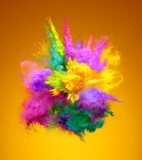 Fototapeta Tęcza - Bright colorful explosion of powder