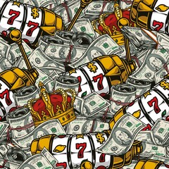 Sticker - Gambling and casino colorful seamless pattern