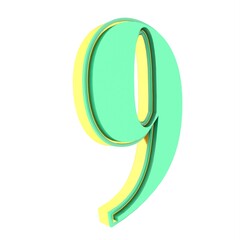 Poster - Volumetric green 3D number 