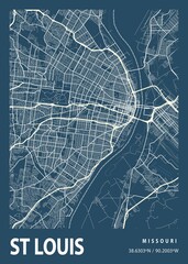 Wall Mural - St Louis - United States Blueprint City Map