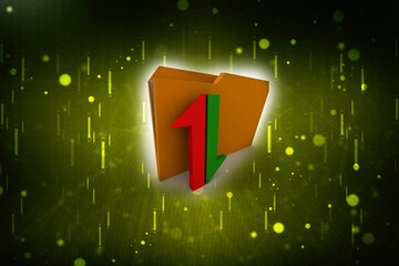 Poster - 3d rendering Folder with Upload Download Icon
