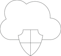 Poster - cloud computing icon protecting and security