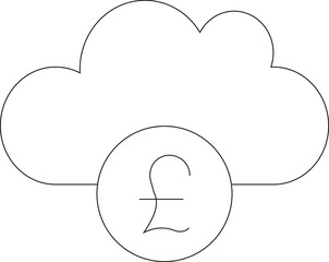 Poster - cloud computing icon cloud service and coin