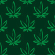 Decorative cannabis pattern for the background, tile and textiles..It is assembled from modular parts. Vector. Seamless.