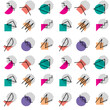 Decorative 80s 90s pattern for the background, tile, textiles, socks. It is assembled from modular parts. Vector. Seamless.