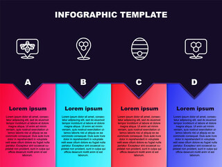 Canvas Print - Set line Bee, Honeycomb bee location, Hive for bees and . Business infographic template. Vector