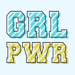 Wall Mural - Girl Power typography for t-shirt stamp, tee print, applique, badge, label clothing, or other printing products. Vector illustration