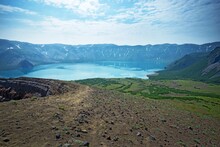 Lake In Ksudach - A Stratovolcano In Southern Kamchatka, Russia.