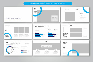 Wall Mural - Business minimal slides presentation template.