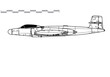 Avro Canada CF-100 Mk3 Canuck. Vector drawing of long-range interceptor aircraft. Side view. Image for illustration and infographics.