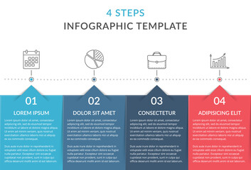 Infographic template with 4 steps, workflow, process chart