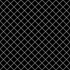 Aufkleber - White diagonal grid on a black background. Vector seamless mesh from the cells.