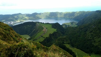 Wall Mural - amazing green landscape on the azores island sao miguel