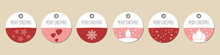 Collection Of Christmas Tags With Graphic Elements.