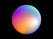 gradient ball illustration in trendy color. a colorful sphere in orange blue purple gradient for banner, template, web element, etc. colored circle on black background in contemporary style.