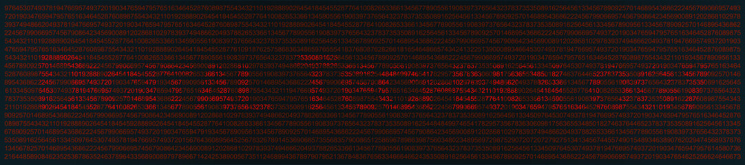 Coded Digital Technology. Coded vector. Abstract image with numbers in dark orange color. Abstract technology background