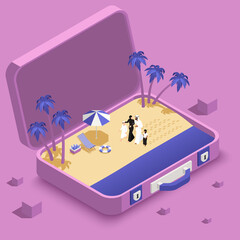 Sticker - Saidi Travel Isometric Composition