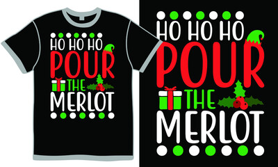 ho ho ho pour the merlot, alcohol - drink, celebrate bottle opener, typography wine bottle saying