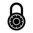 Combination lock or padlock flat vector icon for apps and websites