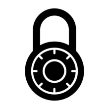 Combination Lock Or Padlock Flat Vector Icon For Apps And Websites