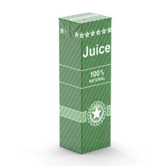 Wall Mural - Juice box isolated on white background. 3D Illustration.