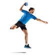 Handball player in action. Isolated