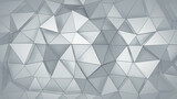 Fototapeta Perspektywa 3d - Layered white structure with triangular polygons 3D render illustration