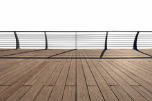 Wooden Floor And Outdoor Railings Isolated