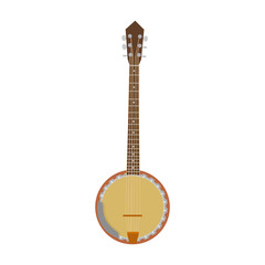 Wall Mural -  Banjo musical instrument 
 isolated on white background.Vector.