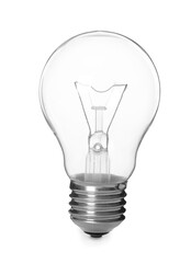 Wall Mural - New modern light bulb isolated on white