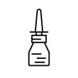 Nasal spray icon. Nasal spray linear icon. Vector illustration. Black nasal spray icon