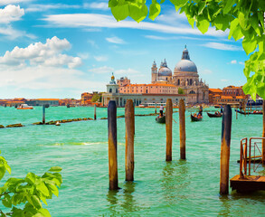 Wall Mural - View of basilica in Grand Canal