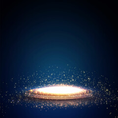 Wall Mural - shining spotlights and empty scene. glittering abstract background.