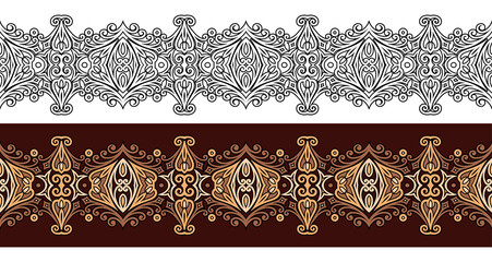 Wall Mural - Vector abstract decorative nature ethnic ornamental stripes set