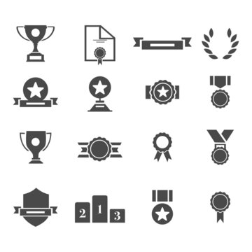 Award vector icons set. isolated on a white background. vector illustration