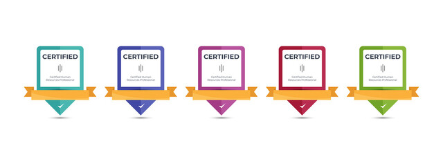 Poster - certified badge logo design for company training badge certificates to determine based on criteria. 