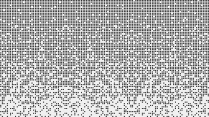 Wall Mural - fragmented matrix blocks falling down in black and white. it looks like a disk defragmenter or a tet