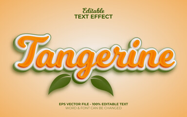 Poster - tangerine text effect style. editable text effect.