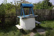 Old Blue Well In The Village