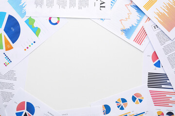 Poster - Frame made of business documents on white background