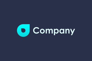 Poster - Simple Droplet Logo. Blue Initial Letter D with Waterdrop Combination isolated on Blue Background. Flat Vector Logo Design Template Element for Nature and Branding Logos.