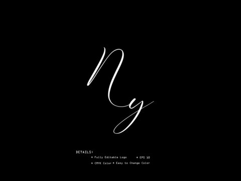 NY n y Initial letter handwriting and signature Ny logo icon for beauty vector initial logo, fashion, boutique, floral, wedding, or all kind of use