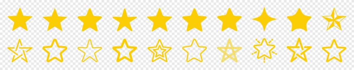 Wall Mural - Star icon set. Different shape stars collection. vector illustration
