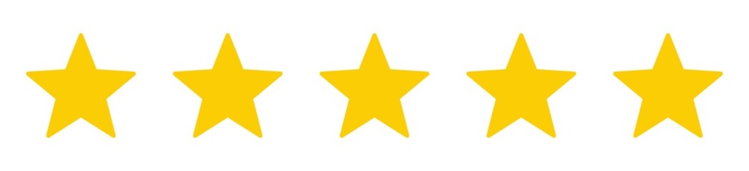 5 stars icon. five star sign, rating symbol. vector illustration